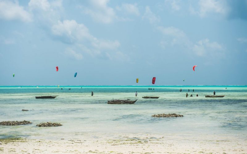 Kite Surfing Across the flats at low tide